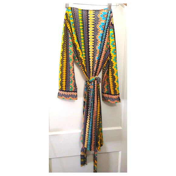 DVF NWOT Julian Dress is Vibrant Tribal Print Sz 14